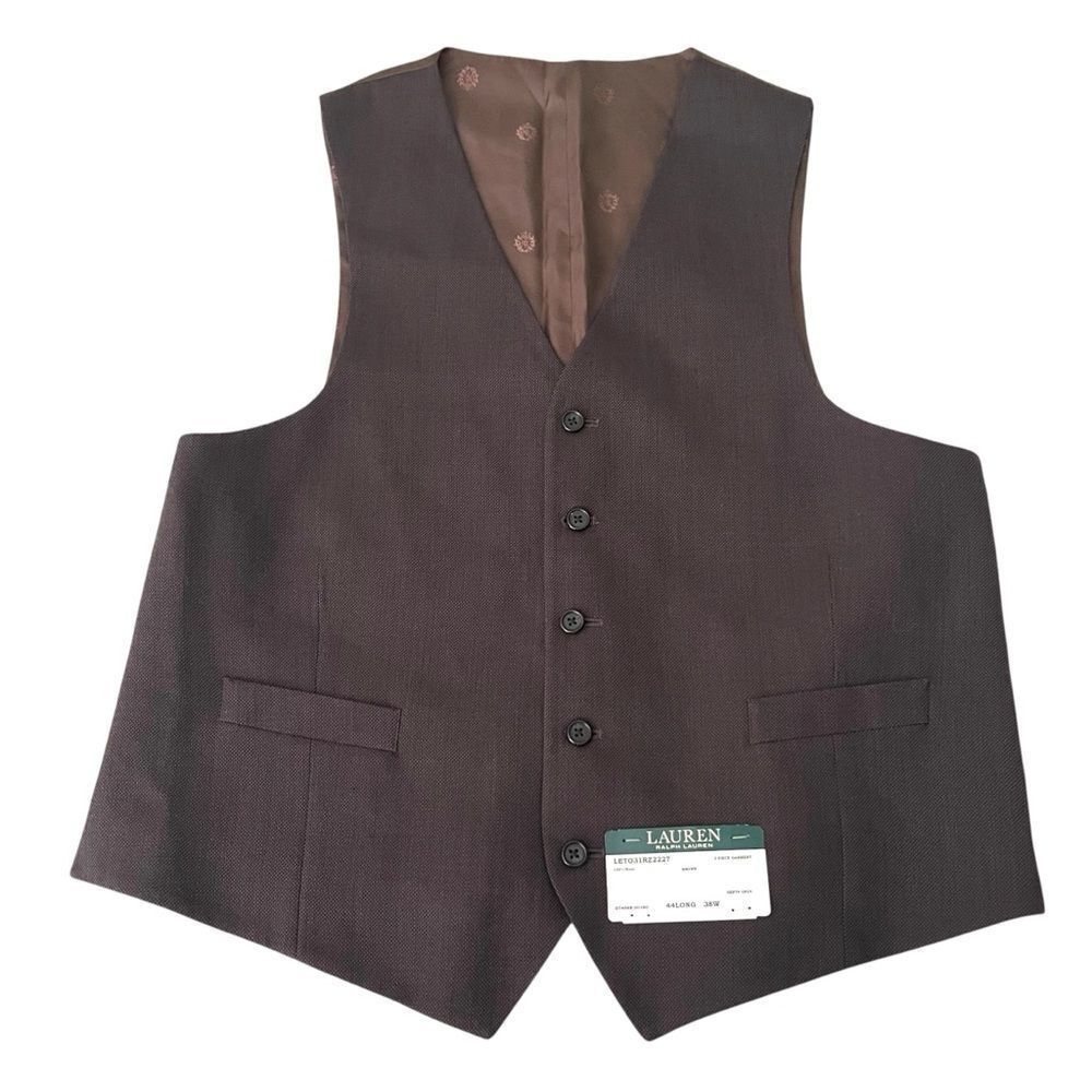 Lauren Ralph Lauren Wool Suit Vest Logo Back
